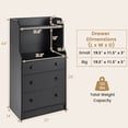 thumbnail image 3 of Giantex 3 Drawers Dresser for Bedroom, Storage Dresser Chest w/Anti-toppling Device, Tall Nightstand, Black, 3 of 9