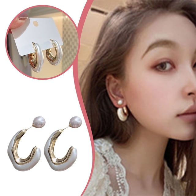 Pendientes Bai Jin nuevos con perlas ligeras y forma especial, pendientes y pendientes