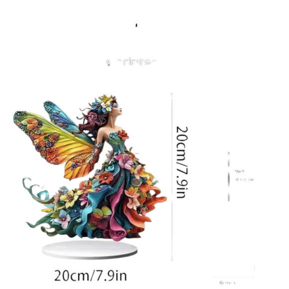 Figura de Acrílico Plana | Decoración de San Valentín de Una Diosa Elfa Hada | Adorno de Escritorio de Acrílico Transparente y Duradero | Decoración Caprichosa para El Hogar y La Oficina | Regalo par