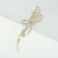 thumbnail image 3 of Unique Bargains 1 Pc Hair Clips Exquisite Rhinestone Charming Bow Spring Clip Hairdo Clip Gold Tone Transparent, 3 of 5