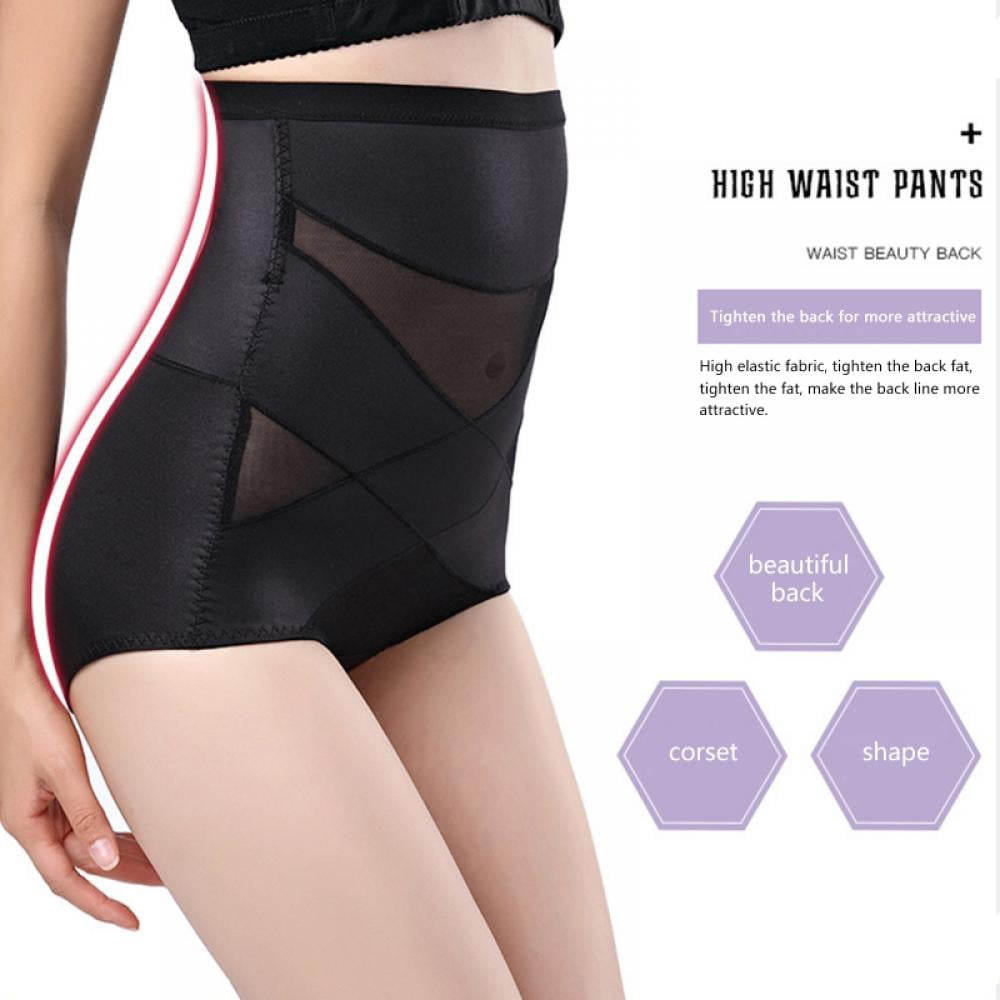 Baywell Women Tummy Control Shapewear Panties Hi-Waist Criss-Cross  Compression Body Shaper Underwear Butt Lifter Slimming Brief Black Tag  XL/US L