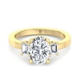 thumbnail image 2 of Bahamas - Moissanite Oval Cut Lab Diamond Engagement Ring with Emerald Side Stones, 2 of 4