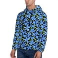 thumbnail image 2 of Hoodies for Men - Blue Flowers Long Sleeve Comfrt Men'S Fashion Hoodies & Sweatshirts, Sweatshirts for Men Hoodies Pullover Clothing Clothes with Pouch, 2 of 7