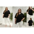 thumbnail image 5 of LEEYNEER Women‘s Plus Size V Neck T Shirts Summer Half Sleeve Oversized Tees Casual Loose Fit Tunic Tops, 5 of 5