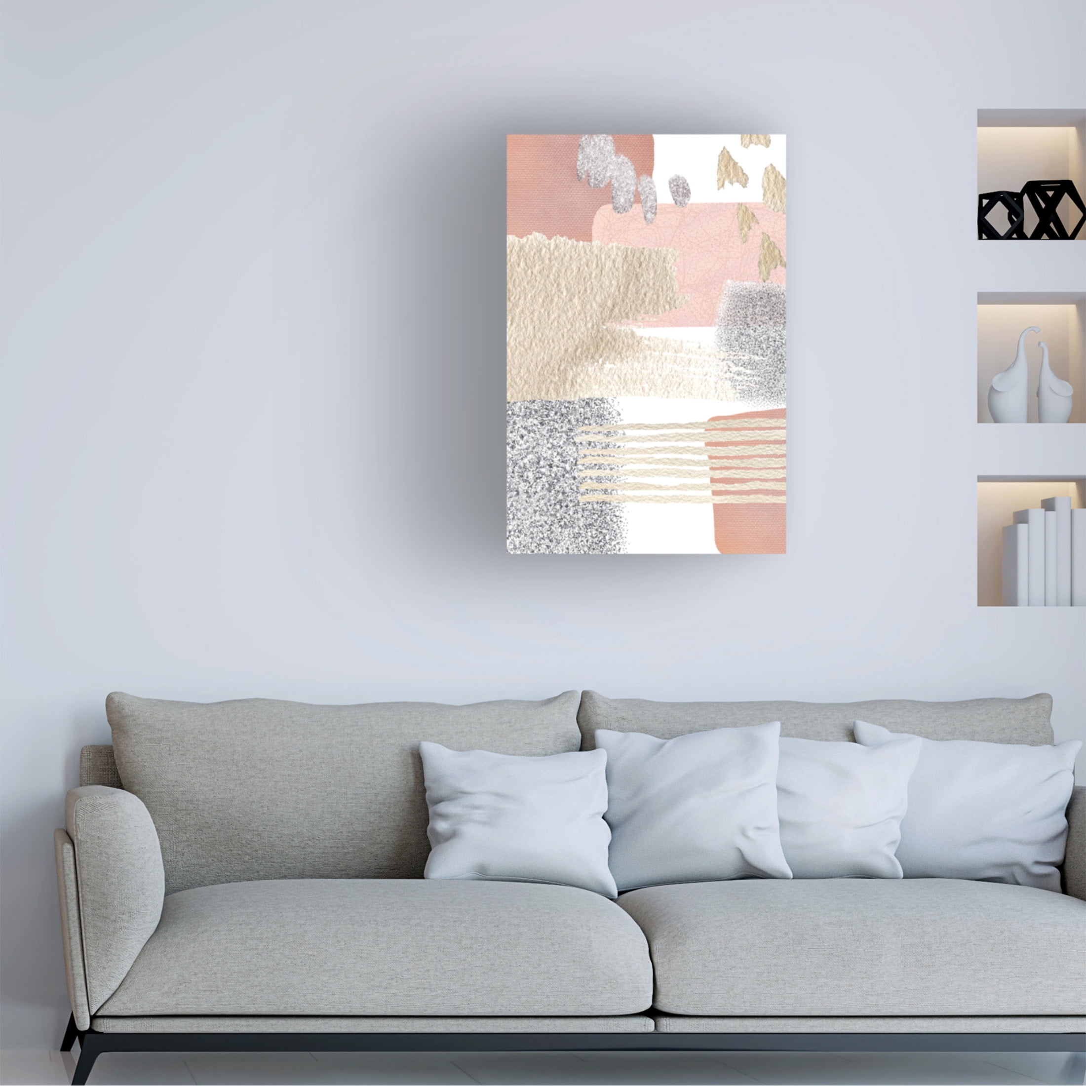 Trademark Fine Art Sally Ann Moss Delicate Pink 3 Canvas Wall Art