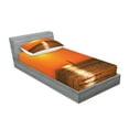 thumbnail image 2 of Ambesonne Nautical Fitted Sheet & Pillow Sham Set, Sailboat Sea Sunrise, Twinxl, Orange, 2 of 2