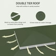 thumbnail image 5 of Outsunny 10' x 12' Gazebo Canopy Replacement, 2-Tier Outdoor Gazebo Cover Top Roof with Drainage Holes, (TOP ONLY), Green, 5 of 6