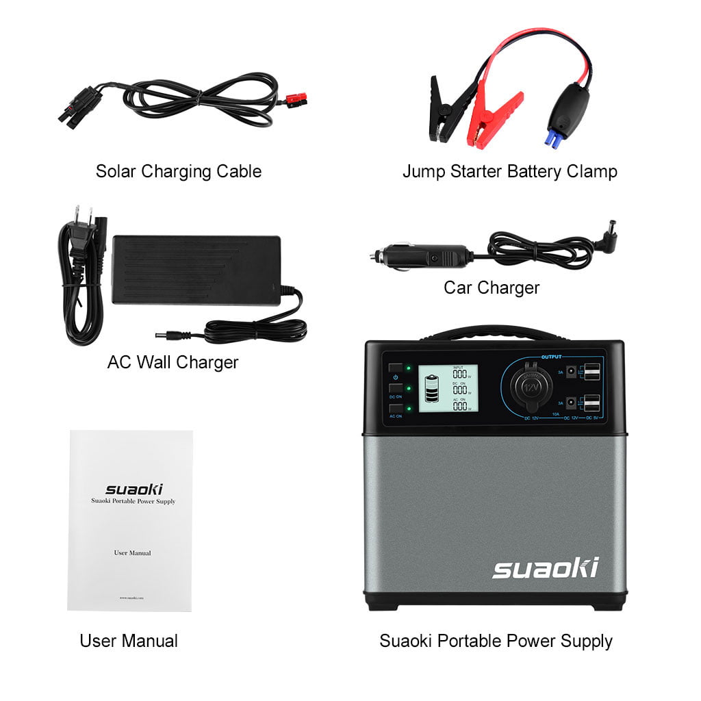HY-PS5B SUAOKI 400Wh Portable Solar Generator Power Supply Energy Storage  Lithium ion Battery Charged by Solar/AC Outlet/Cars with 300W AC Pure Sine  