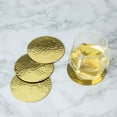 thumbnail image 4 of Viski Hammered Brass Drink Coasters for Cocktails, Table Decor, Set of 4, 4 of 6