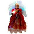 thumbnail image 4 of Northlight Lighted Fiber Optic Angel Christmas Tree Topper - 12" - Red and Gold, 4 of 6