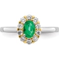 thumbnail image 5 of 14K Two-Tone White Gold Lab Grown Diamond & Cr. Oval Emerald Fashion Ring (Size 7) Made In India rm6990-ce-100-wyalg, 5 of 5