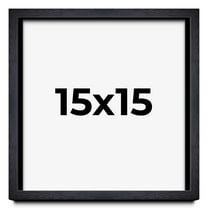 15x15 Shadow Box Frame Black | 1 Inches Deep Real Wood Farmhouse Shadowbox Display Frame | UV