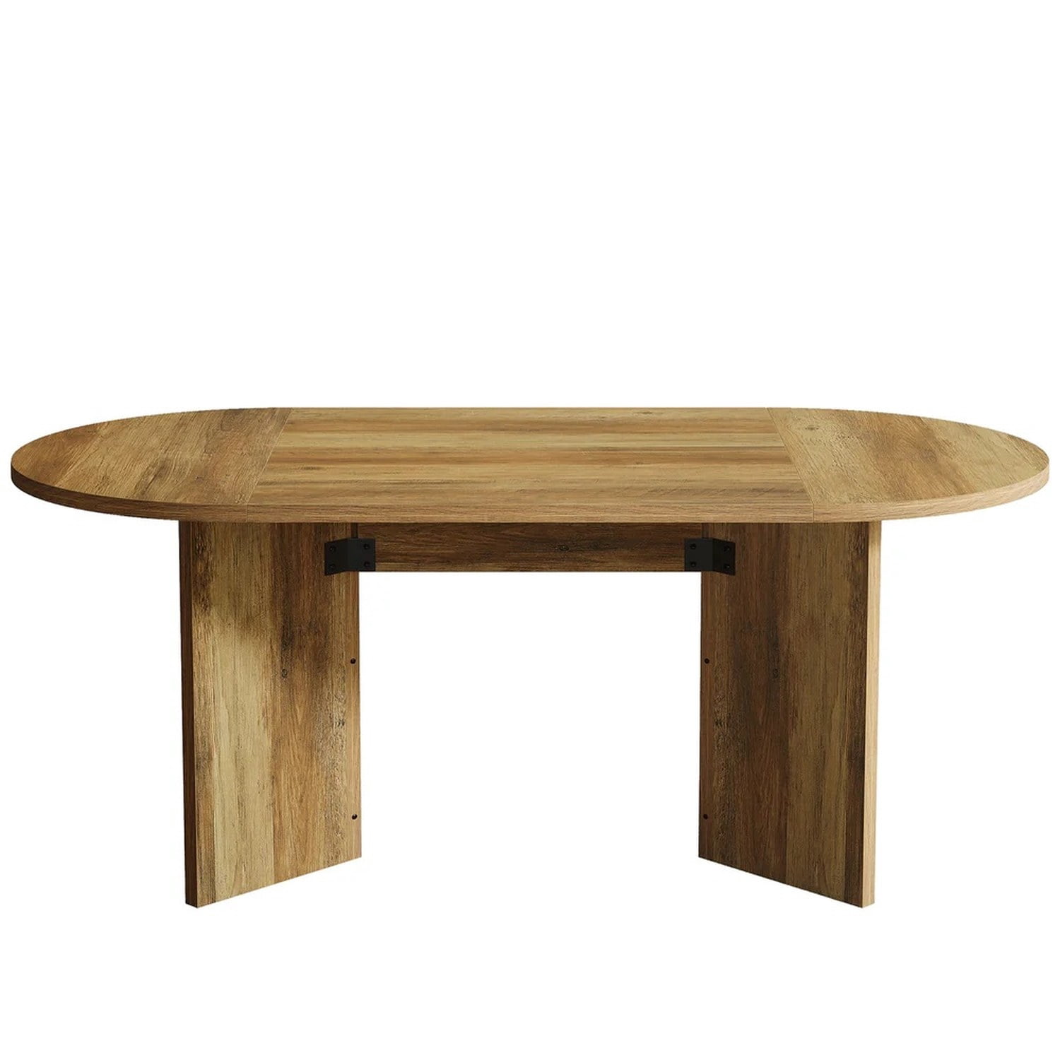 Farmhouse Oval Dining Table, 63 in Long, Seats 4-6, Brown