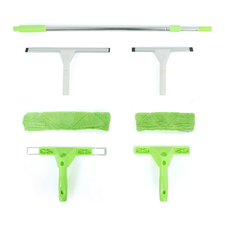 Kitchen Plus Home 3-in-1 Super Squeegee Window Cleaning Kit (7-Piece) Green
