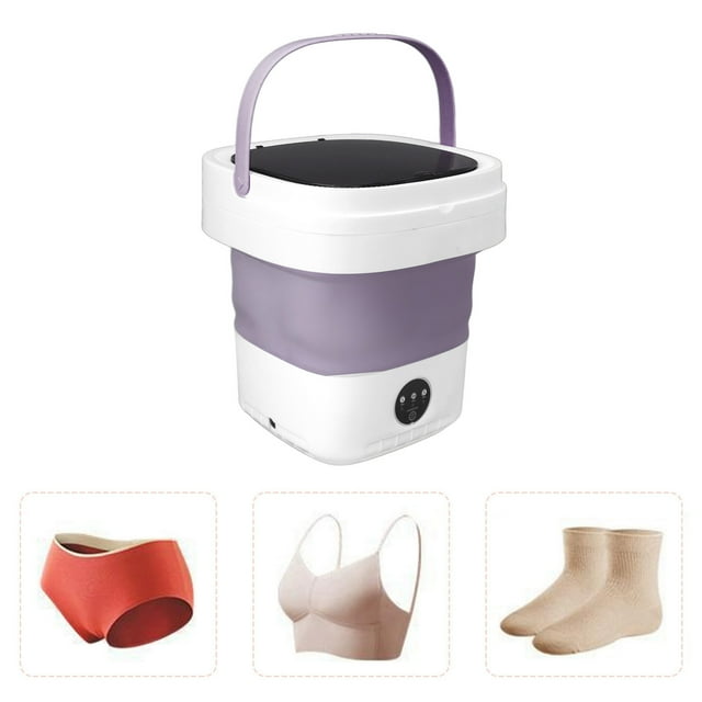 Mini Portable Washing Machine, Foldable Small Washer And Dryer Combo, 7.5L Bucket Washer With Drain Basket For Underwear, Socks, Baby Clothes, Laundry, Apartment, Dorm, Travel