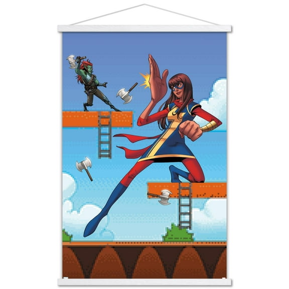 Marvel Comics - Ms. Marvel - Ms. Marvel #15 Wall Poster with Wooden Magnetic Frame, 22.375" x 34"