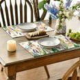 thumbnail image 4 of 4pcs Happy Easter Bunny Egg Placemats Table Mats Durable Washable Rustic Linen Vintage Placemats for Home Dinner Party Camping Wedding Table Decoration..., 4 of 5