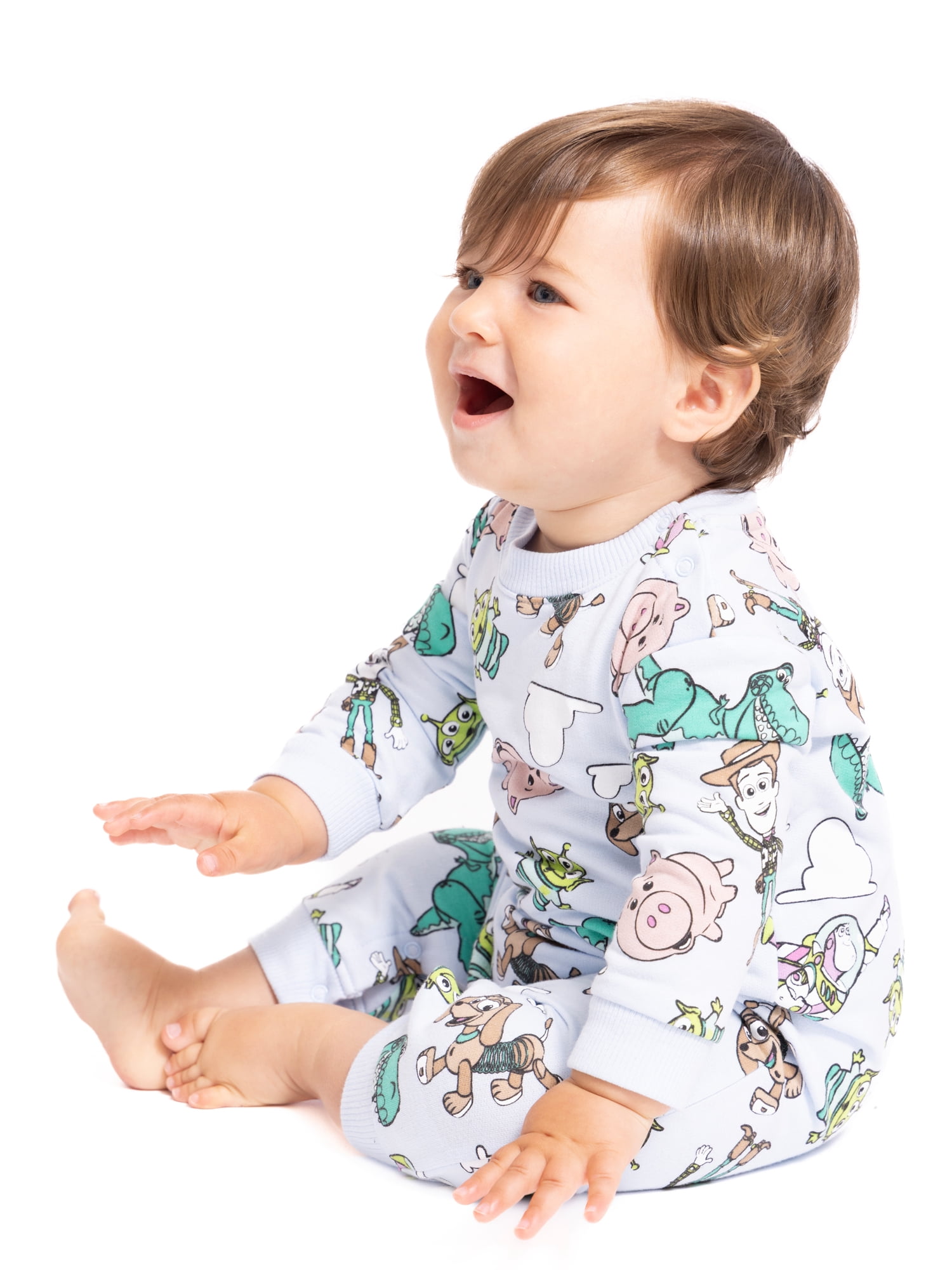 Toy Story Baby Allover Print Romper with Long Sleeves, Sizes 0/3M-24M