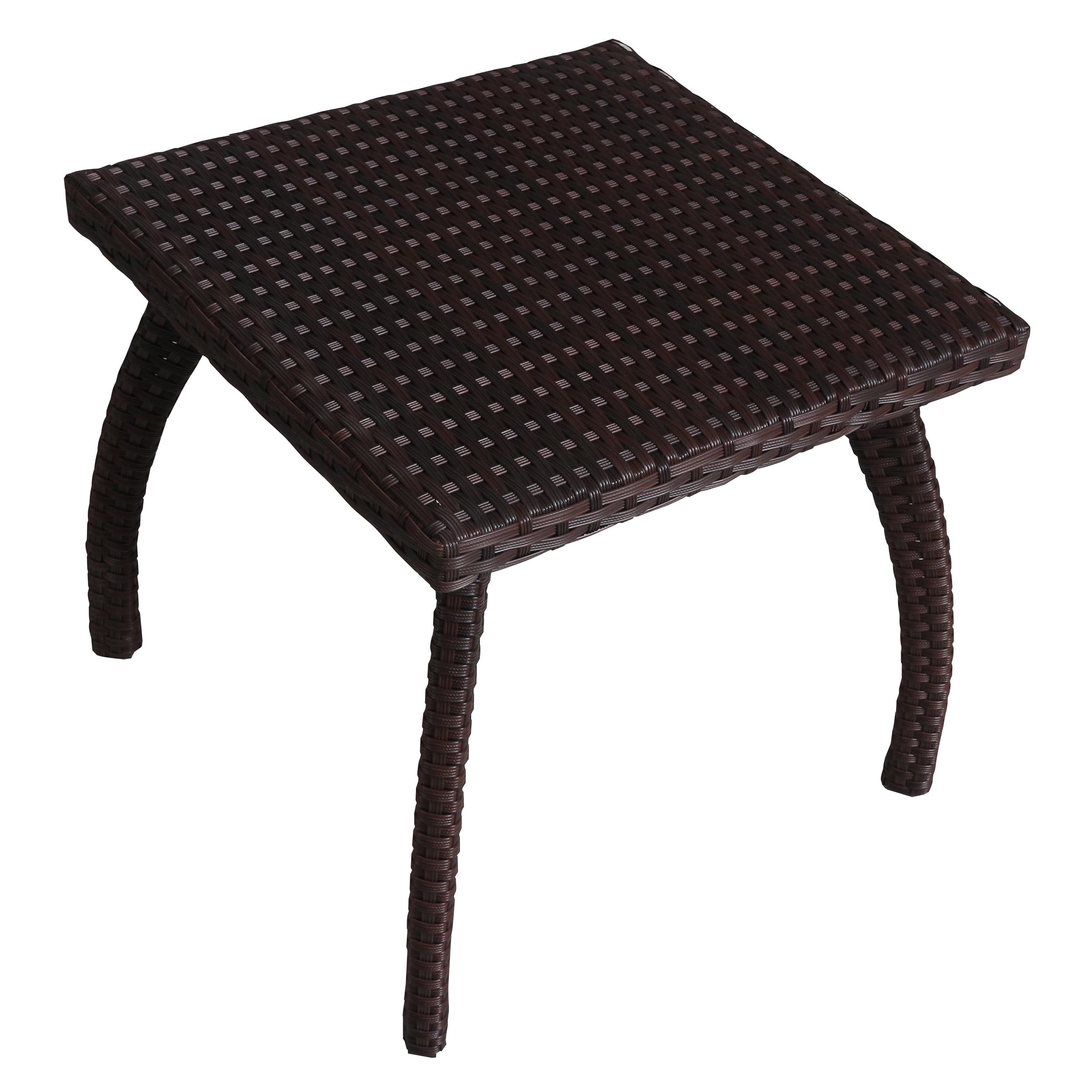 Kingsfield Outdoor Wicker Accent Table, Brown