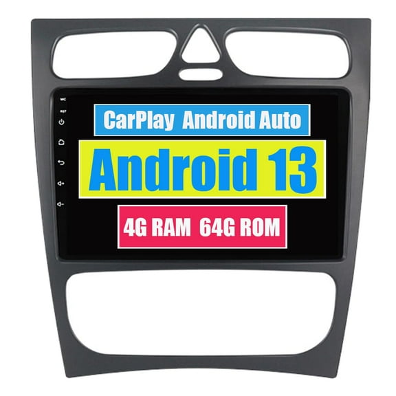 Torovo Car Stereo CarPlay Head Unit for Mercedes Benz C Class S203 CL203 W203 2000-2004 Android Auto Touch Screen Sat Navi Bluetooth WiFi Radio Player