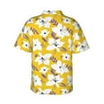 thumbnail image 3 of Fotbe Lilies Flowers Hawaiian Shirt for Men Unisex Summer Beach Casual Short Sleeve Cotton Linen Button Down Shirts-X-Large, 3 of 9