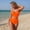 Orange, variant on Two Piece Swimsuit for Women Women Bathing Suits Plus Size Womens Bikini Curvy Sleeveless Solid Color with Built in Bra Women Swimsuit Beach Supplies Orange M