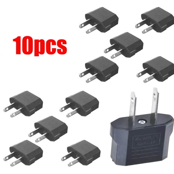 EU Euro Europe to US USA Power Jack Wall Plug Converter Travel Adapter (10PCS)