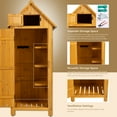 thumbnail image 5 of SESSLIFE Outdoor Storage Cabinet with Workstation, Wooden Outdoor Storage Shed, 25.6"W x 18.1"D x 70.6"H Garden Lawn Backyard Storage Sheds, Natural Wood Color, 5 of 10