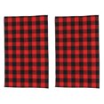 thumbnail image 2 of Shisuyan Serviettes de Cuisine Réutilisables Polyester Coton 2 Pcs 28x17 Po Noir Rouge, 2 of 9