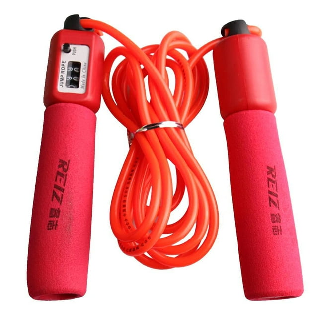 Cuerda de saltar ajustable con , cuerda de saltar cardiovascular para hombres, mujeres y niños rojo kusrkot Cuerda para saltar de cuenta física