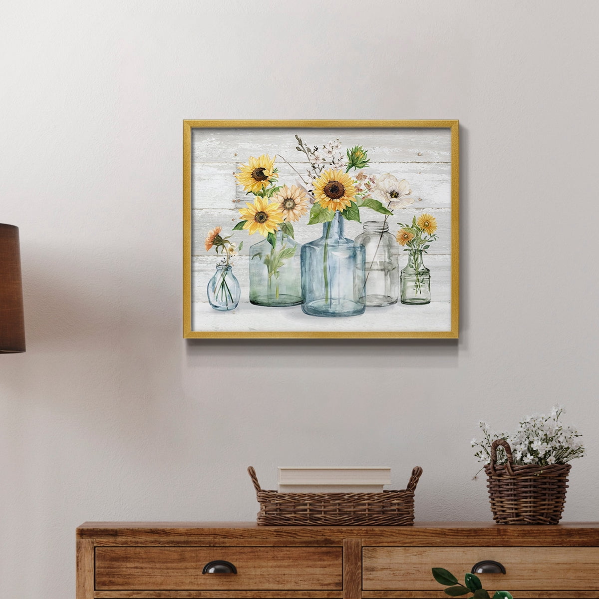 Sunflower Extravaganza by Carol Robinson - Restickable Framed Giclée Print