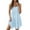 LYQ1_Light Blue, variant on Meichang Womens Summer Dresses for Women Casual Crewneck Sleeveless Striped Mini Dress Beach Vacation Flowy Ruffle Pleated Short Sundresses