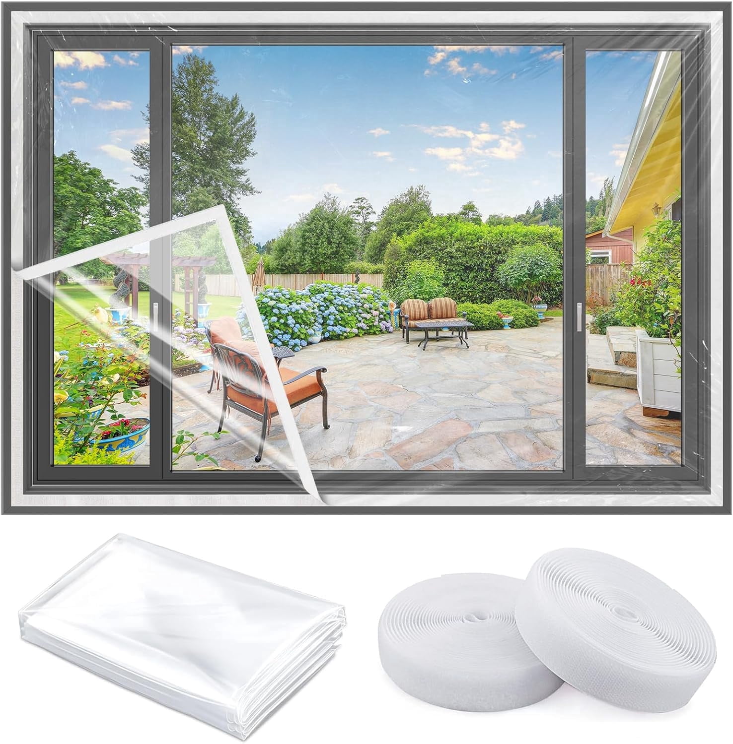 Frost King Shrink Film Window Insulation Kit For Patio Door Or Picture Windows-P (並行輸入品) Frost King Patio Door Insulation Shrink Kit