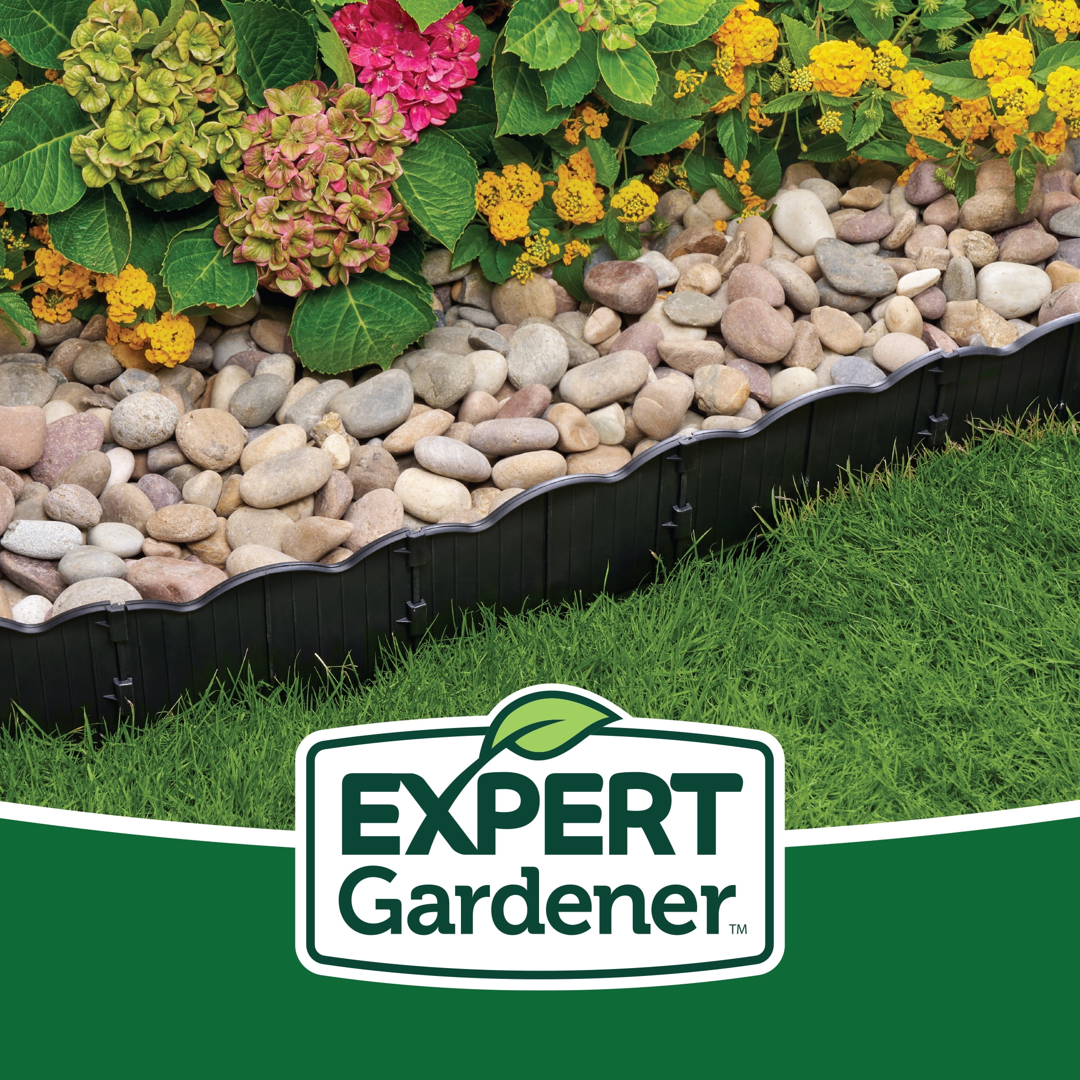 Expert Gardener 6" x 20' Scallop Black Plastic Garden Border Edging