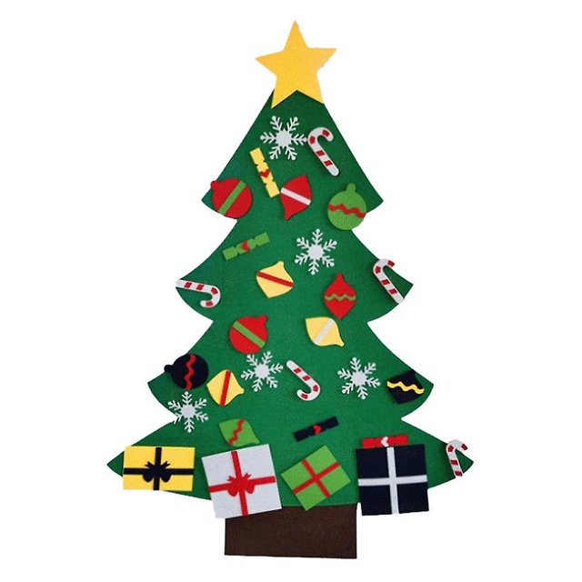 Árbol de Navidad de fieltro, para niños, adornos para colgar en la pared, estilo 3