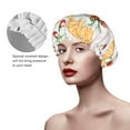 thumbnail image 4 of YFYANG Women's Double Waterproof Shower Cap, Fruit Pattern Reusable Hair Cap for All Hair Styles and Head Sizes, 4 of 9