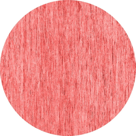 Ahgly Company Indoor Round Solid Red Modern Area Rugs, 4' Round