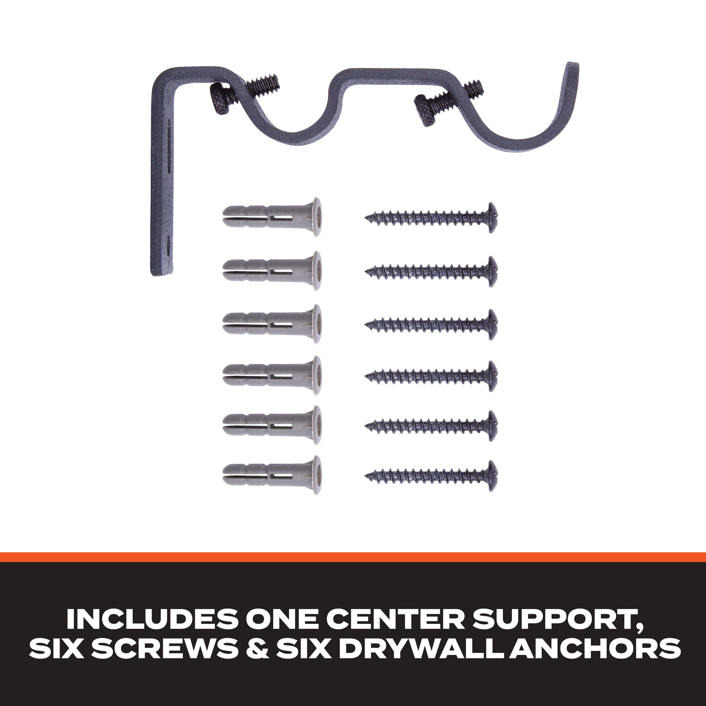Sun Zero 0.75" Black Adjustable Double Curtain Rod Set, 66"-120"