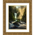 thumbnail image 1 of P, Ruiqing 15x18 Gold Ornate Wood Framed with Double Matting Museum Art Print Titled - Misty Creek Falls Creek, 1 of 4