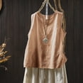 thumbnail image 4 of ManxiVoo Jacquard Sleeveless Shell for Women Breathable Layering Tank in Relaxed Fit with Modern Round Neck M Size Brown, 4 of 6