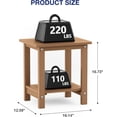 thumbnail image 3 of WINSOON Small Outside Adirondack Square Side Table,Double Layer Set Of 2 - Teak, 3 of 7