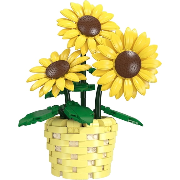 chanbrick Sunflower Flower Building Set Compatible with Lego Botanica Home Decor Gift for Adults 465 Pcs