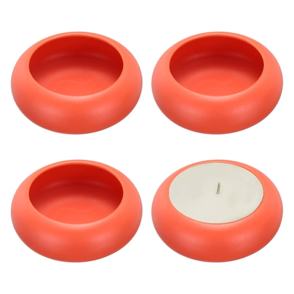 Uxcell Pebble Tealight Candle Holders 4 Pcs Ceramic Candle Holders for Garden Desk Table Home Decor, Red