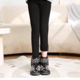 thumbnail image 2 of Girls Fleece Lined Leggings Winter Warm Full Length Pants Elastic Wasit Thick Thermal Tights Pants, 2 of 4