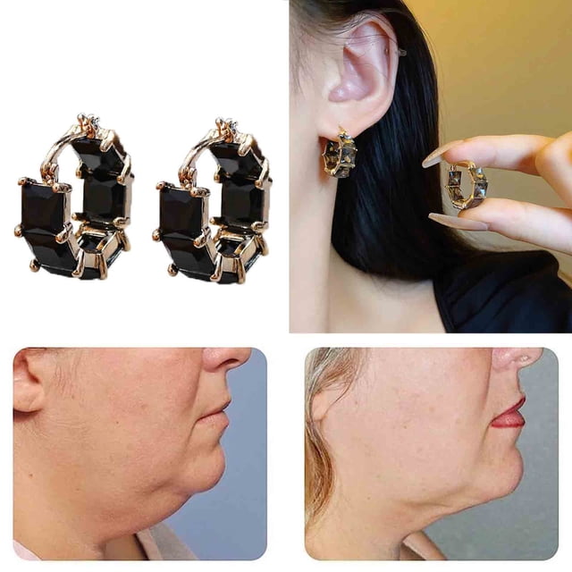 Fiudx Colgantes En C, Diamante Multicapa, Pendientes En Metal y Forma de Clavo, Energía y Vitalidad, Metabolismo y Digestión, Reducción de Anatomía y Inflamación, Accesorio En Moda Mujer, Diseño Lige