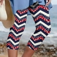 thumbnail image 3 of Odeerbi 4th of July Patriotic Beach Capris for Women 2025 Casual Drawstring Pants Summer Elastic Waist Independence Day Printed Cropped Pants Red, 3 of 5