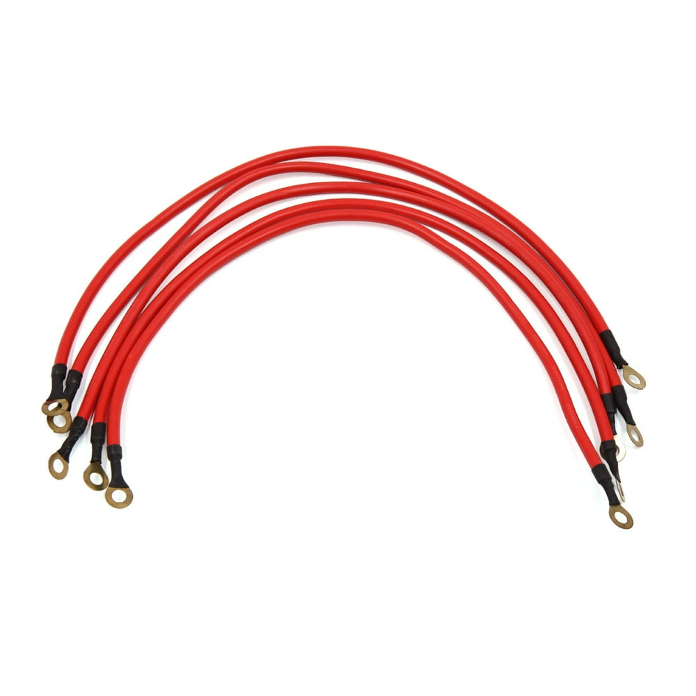 5Pcs 45cm Red Car Battery Ground Wire Electric Conduction Stable