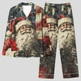 thumbnail image 4 of successthop Plus Size Christmas Pajamas for Women Santa Long Sleeve Lapel Button Nightwear and Pj Pant Xmas Sleepwear, 4 of 6