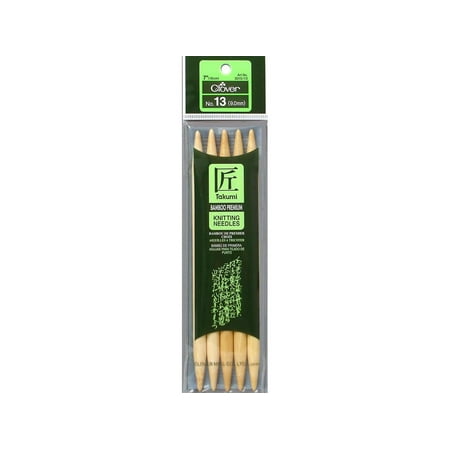 Clover Bamboo Knitting Needle Dbl Point 5pc 7" 13