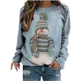 thumbnail image 1 of GHSDFBB Chandails de Noël pour Femmes Mode Loisirs Imprimé Graphique Manches Longues Hauts Mignons Chandail en Molleton Col Rond Cadeau de Noël, 1 of 5